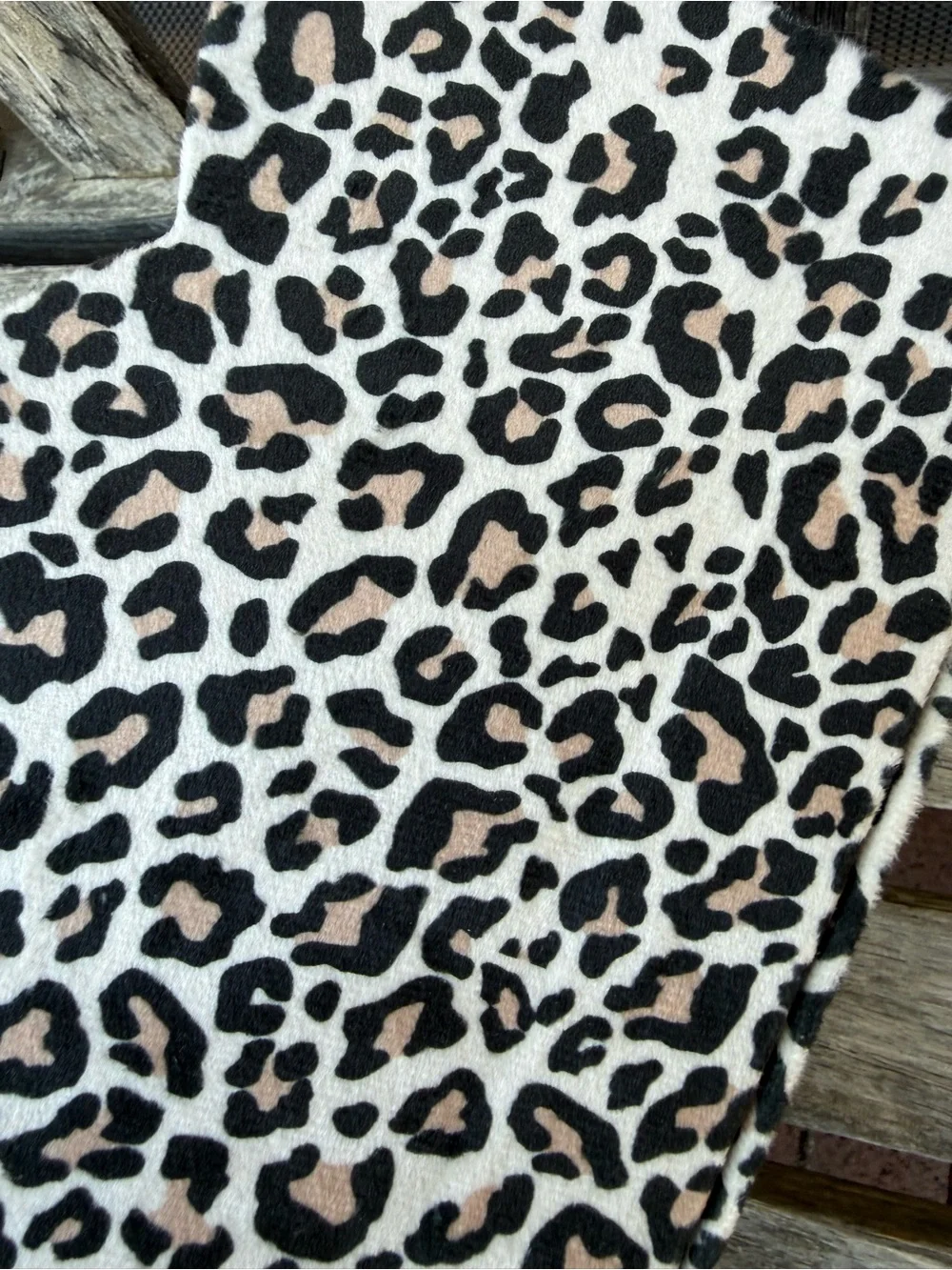 Leopard Print Accent Mini Sofa - Cream and Black couch doll furniture jewelry